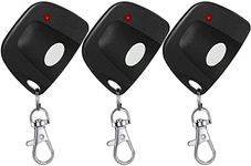 Kingdder 3 Pcs 8 Dip Switch 310mhz Garage Door Remote Compatible with Linear Delta 3 (DT DTA DTD DTC DNT00002A) Gate Opener Remote with Keychain (Black,White Button)