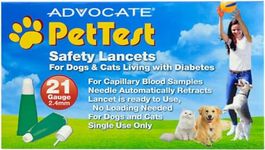 Pet Supplies Safety Lancets For Diabetes Testing Dogs Cats 21 Gauge by Advocate Pet Test (100 Count) Diabetic Monitoring Blood Dog Cats Lancets Easy Pricker for Testing for Blood Glucose Diabetic Pets