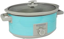 BLACK+DECKER Slow Cooker, 7 Quart (8+ Servings), Dishwasher Safe, Teal Wave, SC2007D