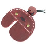 Toprank Leather Archery Finger Tabs - Handmade Finger Guard for Shooting Practice Gear, Recurve Bow Fingers Tab (Red)