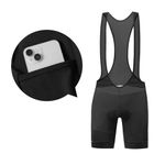 Santic Cycling Bib Shorts Men Padded Cycling Bib Tights Men Bike Bibs with Pocket Black