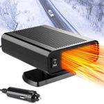 Showvigor Car Heater Defroster, 12V Portable Windshield Defroster with Cigarette Lighter Plug, 360° Rotatable for Fast Ice & Frost Removal, Dual Hot/Cold Air Modes, Compact & Lightweight