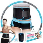 Enole Weighted Hula Hoop for Adults, Free Waist Trainer, Measuring Tape 1.2 KG, Fitness Hoola Hoops for Abdominal Exercise, Workout & Weight Loss, Gifts For Her