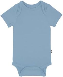 KYTE BABY Short Sleeve Unisex Baby Bodysuits, Rayon Made From Bamboo Material (3-6 Months, Slate)