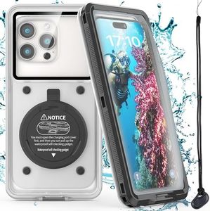 Nisso Waterproof Underwater Snorkeling Phone Case for iPhone 15/14/13/12/11 Pro Max Mini Xr/X/Xs/Samsung Galaxy Note10/9/8/S10/9/8 Ultra Plus Professional (Black, The Third Diving case)