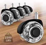 Office Chair Wheels Casters-Protection for Hardwood Floors and Carpet, Heavy Duty Silent Computer Chair Wheels with Standard Stem 7/16″* 7/8″(11mm*22mm),Office Furniture Casters Set of 5(Black)