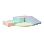 IGLU Soft Play Corner Climber Montessori Foam Blocks for Toddlers 1 yaer Old with 5 Shape Forms Equipment for Kids in Pastel Colors