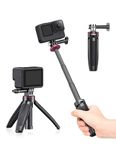 Extendable Selfie Stick for Gopro, Portable Vlog Selife Stick Tripod Stand for Gopro Hero 13/12/11/10/9/8/7/6/5 Black/Gopro Max DJI Osmo Action Insta 360 AKASO Action Camera Accessory Kits