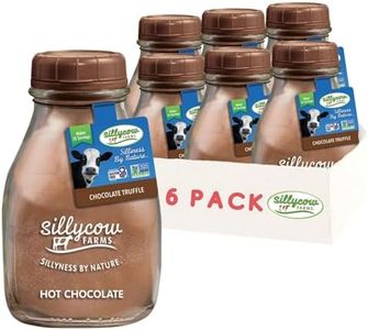Sillycow Farms Hot Chocolate Mix Truffle Flavor | Vegan, Nut Free Certified Quality Cocoa Powder | Gluten-Free, Non-GMO & Dairy-Free | Reusable Packaging | 16.9 Oz Reusable Glass Bottle - Pack of 6
