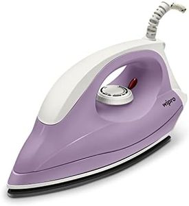 Wipro Gd205 Super Deluxe 1000 Watt Automatic Electric Dry Iron | Large Soleplate|Anti Bacterial German Weilburger Double Coated Soleplate | Quick Heat Up - 1000 Watts, Aluminium