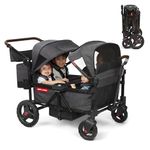 Radio Flyer Voya Quad Stroller Wagon, 4 Seater Wagon Stroller for Kids with Low Sides, Baby Stroller Wagon, Quad Stroller