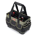 Justzon Tool tote bag with handle, Tool bag organizer, electrical tool bags, HVAC tool bag, Tool caddy, Tool bags for electricians, Electrical and maintenance tool bag (15inch)