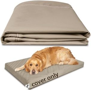 GUANGDEEN Dog Bed Cover, Leather Indestructible Hair Resistant Replacement for Zipper Pet Beds Covers, Washable Easy Clean Dogs Bed Liner