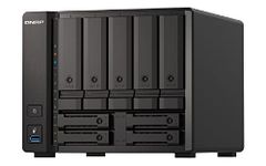 QNAP TS-h973AX-32G 9 Bay Desktop Hybrid Storage NAS Enclosure - 32 GB RAM, AMD Ryzen Quad-Core, 2.2 GHz Processor - Supports U.2 NVMe SSD and 10GbE/2.5GbE Connectivity