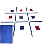 VORVIL Giant Tic Tac Toe Game for Kids and Adults with Bean Bag Toss X’s and O’s, Large Backyard Board, and Travel Bag for Yard, Beach, and Park Summer Family Fun