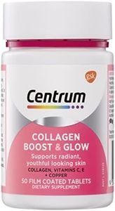 Centrum Benefit Blends Collagen Boost & Glow with Vitamins C & E, Collagen & Copper to Support Radiant, Youthful Looking Skin, 50 Tablets