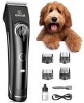 oneisall Dog Clippers for Grooming Thick Curly Hair, Low Noise Dog Grooming Kit with Detachable Metal Blades