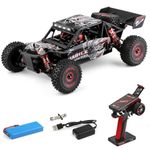 GoolRC WLtoys 124016 RC Car, 1:12 Scale Remote Control Car, 4WD 75km/h High Speed Racing Car, 2.4GHz All Terrain Off Road RC Truck RTR with Brushless Motor and Metal Chassis for Kids Adults (Black)