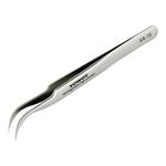 Precision Tweezers, Stainless Steel Eagle Beak Tweezers for Craft, Electronics, Soldering, Experimental Work, Jewelry-Making, Non-Magnetic Curved Tweezers, by TOWOT