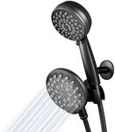 Waterpik One-Touch Dual 2-in-1 Shower System with Rain Shower Head and 7-Mode Hand Held Shower Head, Matte Black XPB-135E-765ME