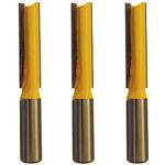 Rennie Tools - 3pcs 1/2" Cutting Diameter x 1/2" Shank x 50mm Flute Extra Long TCT Tipped 2 Flute Straight Router Kitchen Worktop Cutter Bit. Compatible With Makita Bosch Trend Katsu Dewalt Router Etc