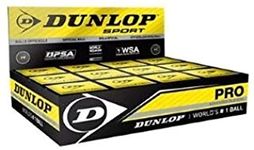 Racketworld Dunlop Pro Squash Ball - 1 Dozen Double Yellow Dot