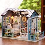 CUTEROOM DIY Miniature Dollhouse Kit Handmade Wooden Miniature Kit & Furniture with LED Light Music Box for Christmas Valentine's Day Children's Day DIY Room Kit