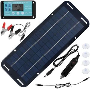 Solar Panel Kit, 12V 30W IP65 Waterproof Solar Trickle Charger, Portable Solar Powered Charger Kit with Voltage Regulator, Monocrystalline Car Battery Charger Controller for Car RV