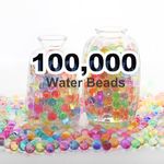 WITCOLOR 100,000 Water Gel Beads for Vases - Rainbow Mix Color Jelly Water Beads - Perfect for Wedding Centerpieces, Vase Decor Filler,Floating Candles and Floral Decoration