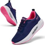 Running Shoes for Women Trainers Ladies Arch Support Memory Foam Plantar Fasciitis Orthopedic Shoes Air Cushion Lace Up Gym Sneakers Navy UK 6