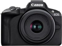 EOS R50 Black + RF-S 18-45mm F4.5-6.3 IS STM Lens Mirrorless camera for on-the-go content creators, shooting stills