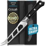 Cutluxe Cheese Knife – 5" Cheese Knife Slicer for Soft and Hard Cheese – Pronged, Serrated & Non Stick Blade – High Carbon German Steel, Full Tang & Ergonomic Handle Design – Artisan Series