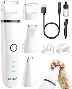 oneisall Quiet Cat Paw Trimmer, 2 Speed Cordless Cat Shaver, 3 in 1 Cat Hair Trimmer, Rechargeable Cat Clippers Pet Clippers for Cats, Cat Trimmer for Paws, Butt, Knotted, Dingleberry