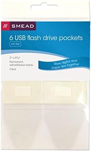 Smead Self-Adhesive Poly USB Flash Drive Pocket, 2"W x 3,5"H, Clear 6 per Pack (68150)