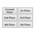 Anne Print Solutions® Ground Floor To 5th Floor Signage Stainless Steel Size 4 X 9.25 Inch* Each Self Adhesive Sign office Home Cafe School Hospital Restaurant Shopping Mall Combo Pack Of 6