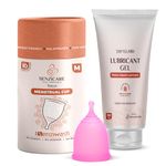 Senzicare Truecup Reusable Menstrual Cup Medium Size With Water Based Non-Flavored Lubricant Gel | Skin Friendly pH Balanced | Easy To Wash Off (Medium + Lub)