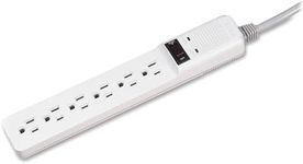 Fellowes 6-Outlet Office/Home Surge Protector, 6 Foot Cord, 450 Joules - Wall Mountable (99012)