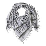 Authentic Palestine Kufeyah Scarf | كوفية فلسطينية | Black and White Keffiyeh | Shemagh Hatta by KUFEYAH CANADA (Packaging May Vary)