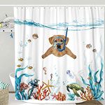 Bingobang Shower Curtains Set Mould Mildew Proof Resistant 180 x 180 cm (71x 71 Inch), 3D HD Nature Green Leaves Bathroom Curtains Washable Polyester with 12 Hooks for Wet Room