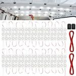 12V 240 LEDs Van Interior Light Kits, LED Module Lights Ceiling Lamp with Harness Switch for Car Van Truck Auto Vehicle Caravan Trailers Boat Bus RV Room Cargo White Lighting (80 Modules, White)