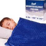 Super-Soft Kids Weighted Blanket 5 Pounds - Weighted Blanket for Kids - Easy to Clean, Washable Minky Cover - 36x48 Inches 5lbs Child Weighted Blanket - Small Heavy Blanket for Girls and Boys