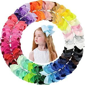 YHXX YLEN Girls Bows Hair Clip 6 Inch Big Hair Bows Clips for Little Girls