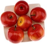 Gresorth 6pcs Fake Red Apple Lifelike Artificial Realistic Apples Decoration for Home Kitchen Table Party Christmas Display - 8 cm