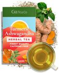 Gya Tea Co Turmeric Ashwagandha Superfood Herbal Tea Loose Leaf - 5.29 Oz 70 Cups Decaf Tea Ashwagandha Tea - 100% Pure Natural Loose Tea Leaves - 0 Calories Sugar-Free Fruit Tea Leaves Loose Leaf