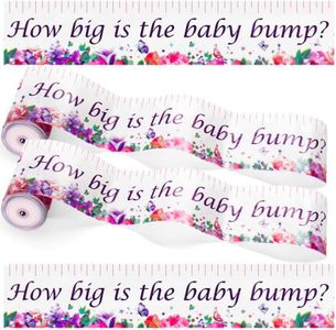 Weecent Baby Shower Games, 2 Rolls 2 Inch x 150 Feet Belly Measure Game, Butterfly Baby Shower Tummy Measure Belly for Baby Shower Party Supplies