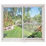 MYCARBON Window Screen 2 Pack 150 x 180cm Self Adhesive Window Fly Screen Window Insect Screen Mesh Insect Stop Hook & Loop Keep Bugs/Flys/Mosquitoes Out (White)