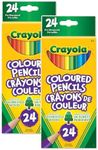 Crayola Bulk Coloured Pencils for Kids (2 Packs) - 24 Assorted Colours, Art Supplies For Crafts & Colouring Books, Bulk Preschool & Kindergarten Classroom Supplies