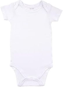 GUISBY White Bodysuit, Summer Rayon Short Sleeve Jumpsuits Girl 12-18 Months