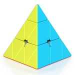 ROXENDA Pyramid Speed Cube Original Triangle Pyraminx Puzzle Cube; Super-Durable Smooth with Vivid Colors - Easy to Turn (Stickerless)