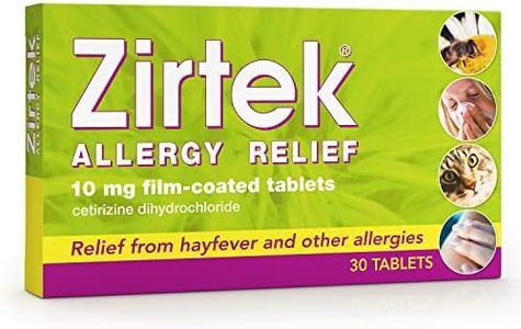 Zirtek Allergy Relief, Pack of 30 Tablets | Hayfever, Dust, Pets, and Hives | Cetirizine Antihistamine Tablet | Helps Relieve Allergic Symptoms | for Adults and Children Over 6 Years